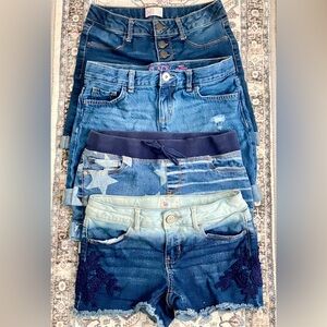 Girls mixed Jean shorts lot 4pc Size 12